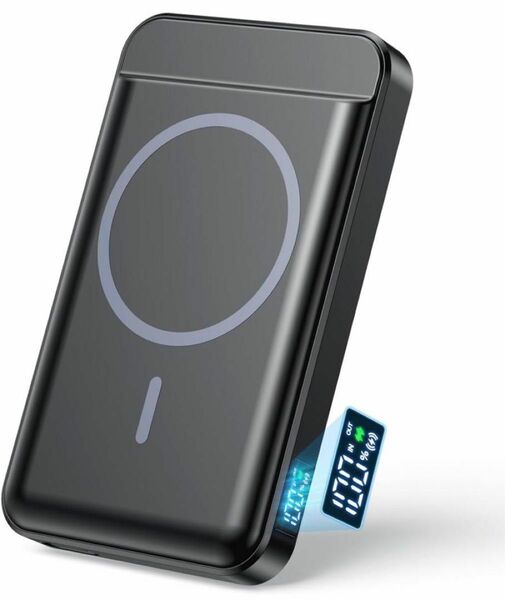 MagSafe対応 モバイルバッテリー マグネット式ワイヤレス 16000mAh 大容量 ブラック