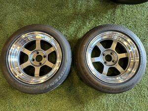 美品 Rays te37v 100-4h 15×8j GM/FDMC 2本セット シビックなどに