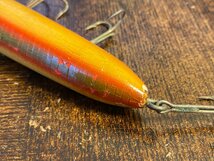 20s Heddon Lucky13 初期ウッド オールドへドン ラッキー13 ノーアイ ロングリップ レインボー Lリグ ジョイントルアー オールドタックル_画像6