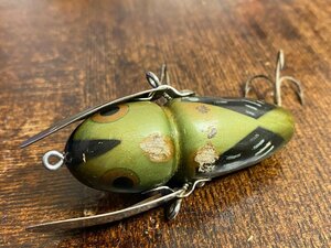 40s Heddon CRAZY CRAWLER 1940年代 ウッド オールドへドン クレイジークローラー 2pcリグ GW 初期 希少 オールドルアー オールドタック