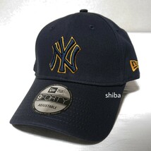 NEW ERA ニューエラ 正規品 キャップ 帽子 黒 ブラック 黄色 イエロー ヤンキース NY 野球 MLB ユニセックス_画像1