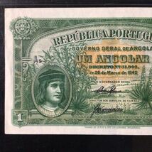 World Banknote Grading ANGOLA《Republica Portuguesa》1 Angolar【1942】『PMG Grading Choice About Uncirculated 58 EPQ』_画像3