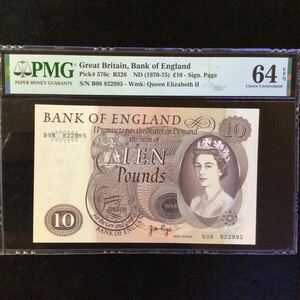 World Banknote Grading GREAT BRITAIN《Bank of England》10 Pounds【1970-75】『PMG Grading Choice Uncirculated 64 EPQ』