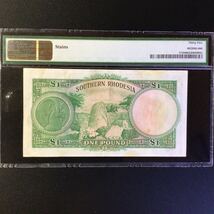 World Banknote Grading SOUTHERN RHODESIA《British Administration》1 Pound【1955】『PMG Grading Choice Very Fine 35』_画像2