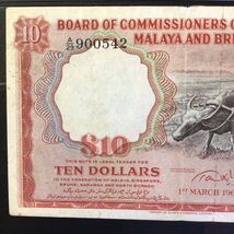 World Banknote Grading MALAYA & BRITISH BORNEO《British Administration》 10 Dollars【1961】『PMG Grading Very Fine 25』_画像4