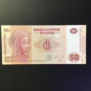 World Paper Money CONGO DEMOCRATIC REPUBLIC 50 Francs【2013】