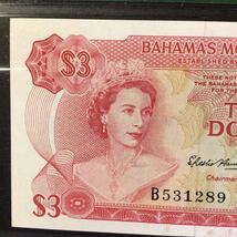World Banknote Grading BAHAMAS《Monetary Authority》 3 Dollars【1968】『PMG Grading Gem Uncirculated 66 EPQ』_画像4