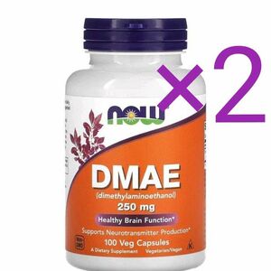 【２個セット】ナウフーズ　DMAE　250mg　べジカプセル100粒　 NOW Foods　サプリメント