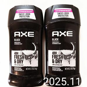 【２個セット】アックス　axe　48時間汗対策デオドラント　ブラック　76g　デオドラント　制汗剤★使用期限2025.11★