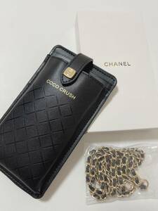 [ new goods unused ]CHANELCHANEL COCO CRUSH smartphone shoulder black 