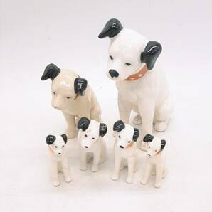 j111【1円～】 ニッパー犬 VICTOR ビクター 置物 約15cm 11cm 7.5cm×2 5.5cm×2 ※15cm,5.5cmのものに割れ補修あり 長期保管品 現状品 の画像1