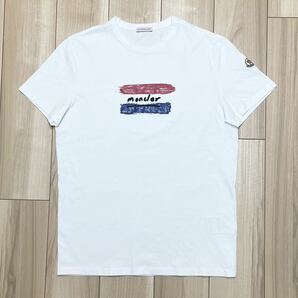 ［新品同様］モンクレール　ペイントロゴTシャツ　ホワイト