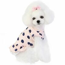 XXL 水玉 ワンピース （ピンク） 犬服 猫服 犬の服 ペット用品 小型犬 ペット服 スカート ドット フリル_画像3