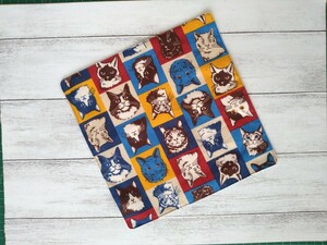  gauze handkerchie block cat multicolor hand made 