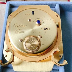 不稼働品【Cartier】カルティエ 7508 サントス トラベルクロック 卓上クロック 白文字盤 置時計の画像6