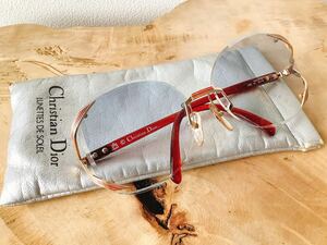 【Christian Dior】クリスチャンディオール　ヴィンテージ　サングラス/眼鏡フレーム　FRAME AUSTRIA 2289 43 61□16　optyl　ケース付き