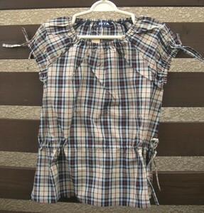  new goods *GITA* check pattern blouse size 120