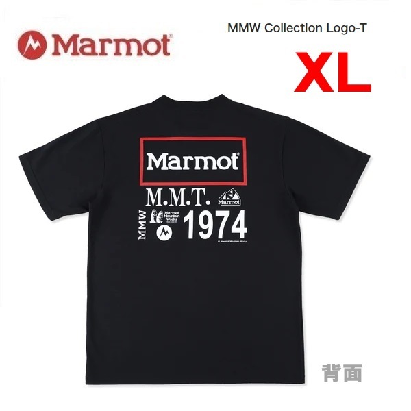 Marmot マーモット MMWコレクションロゴＴシャツ ブラック XL　TSSMC404　メンズ　Tシャツ　アウトドア