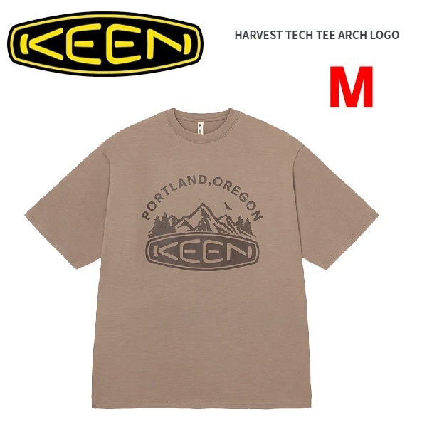 KEEN キーン ハーベスト テック Tシャツ アーチロゴ ブリンドル M　1028443　メンズ　Ｔシャツ　アウトドア