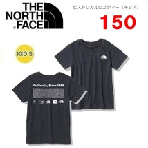 THE NORTH FACE ザノースフェイス キッズ ヒストリカルロゴＴシャツ ネイビー 150　NTJ32356　子供用　バックプリント　アウトドア_画像1