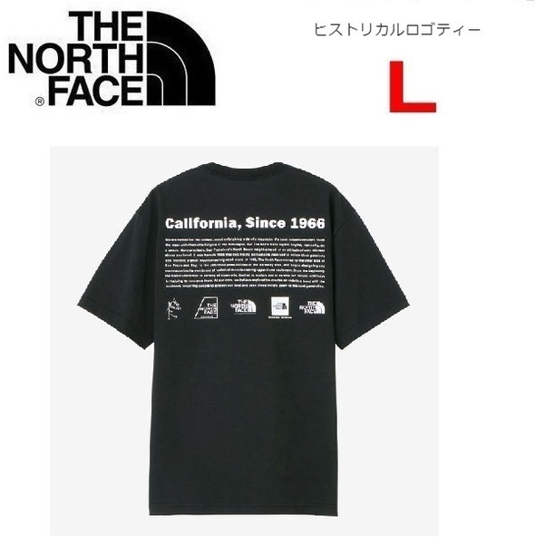 THE NORTH FACE ザノースフェイス ヒストリカルロゴＴシャツ ブラック L　NT32407　メンズ　バックプリント　アウトドア