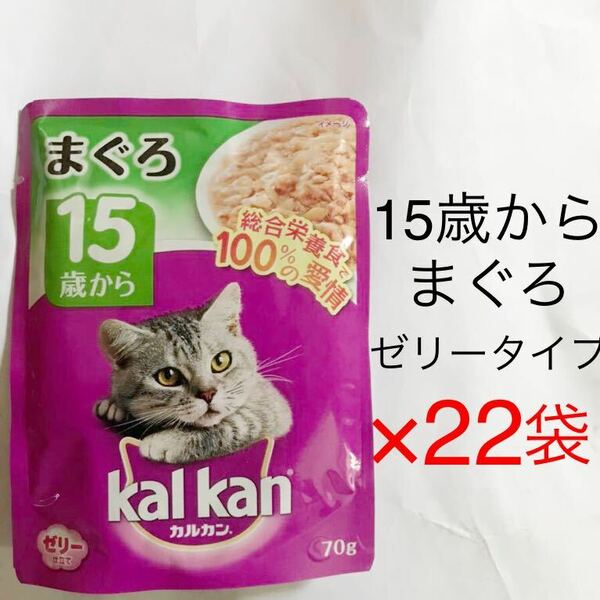 送料無料 2025年 カルカン 15歳から 22袋セット まぐろ　キャットフード ウェットフード パウチ