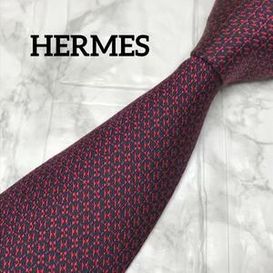 王道のHデザイン　HERMES エルメス ネクタイ　ファソネ　H柄