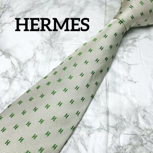  модный. высшее .HERMES Hermes галстук H рисунок зеленый 