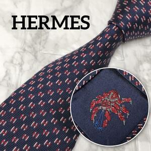 近年モデル HERMES エルメス ネクタイ　H柄　現行タグ　クモ