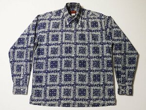 BEAMS　ビームス　小花柄　長袖　プルオーバー　BDシャツ　正規品　ボタンダウン　ボックスシャツ　花柄　コットン　シャツ　Mサイズ