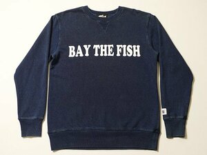 BAY THE FISH　ベイザフィッシュ　スウェット　トレーナー　正規品　フィッシング　インディゴ　両面プリント　釣り　Lサイズ　スエット