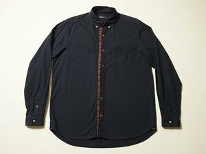 FRED PERRY Fred Perry long sleeve BD shirt regular goods button down Logo embroidery plume check . pocket inset attaching shirt L size 