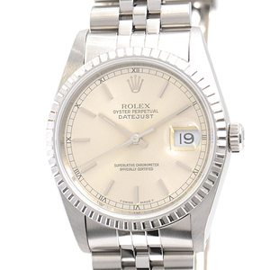 ロレックス 時計 メンズ デイトジャスト 自動巻 L番 シルバー文字盤 ステンレス SS ROLEX 16220 中古