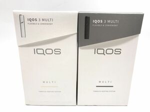 0501-155T⑨5746 電子タバコ 2点セット IQOS 3 MULTI アイコス 3 マルチ 白 黒 ホワイト ブラック 未使用　※ケーブル違いあり