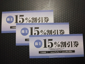 焼肉坂井ホールディングス 株主優待券 15%割引券 3枚セット