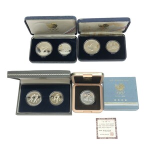 ソウルオリンピック 1988年 記念硬貨 4セット 7枚 10000ウォン × 2 5000 × 3 銀貨 / 2000 ニッケル / 1000 銅 ケース付き コイン M756