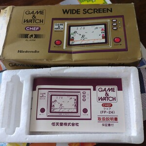 任天堂 Nintendo ゲームウォッチ シェフ 箱 説明書 WIDE SCREEN　レトロ　ゲーム　昭和 ワイドスクリーン