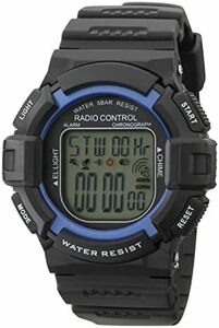 [クレファー] 腕時計 デジタル 電波 防水 多機能 ウレタンベルト TE-D189-BK メンズ ブラッ