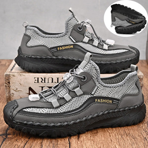  outdoor sandals sneakers slip-on shoes men's * new goods mesh ventilation casual man shoes driving [8038] gray 27.5cm