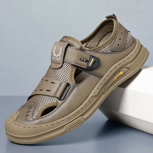  outdoor sandals slip-on shoes sneakers Crocs sandals ventilation new goods * men's driving man shoes [7788] khaki 26.5cm