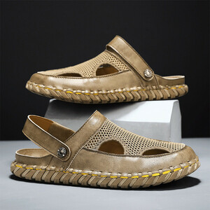  outdoor sandals slip-on shoes slippers ventilation new goods * men's man shoes beach sandals driving [7788] khaki 27.5cm