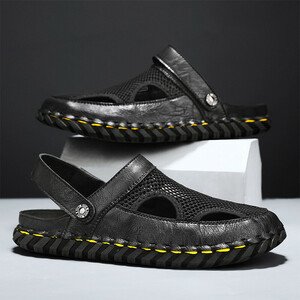  outdoor sandals slip-on shoes slippers ventilation new goods * men's man shoes beach sandals driving [7788] black 26.5cm