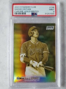 【PSA9】2023 Topps Stadium Club #136 Gold Mited card Ohtani Shohei 大谷 PSA ケースヒット