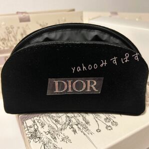 未開封新品 DIOR メタルロゴ ベロア ブラック ポーチ ラウンドジップ 人気デザイン 209