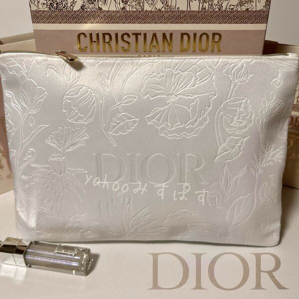 《リボンラッピング無料》DIOR 豪華両面エンボス フェイクスエード ミレフィオリ マザーズポーチ フラットケース 新品 106