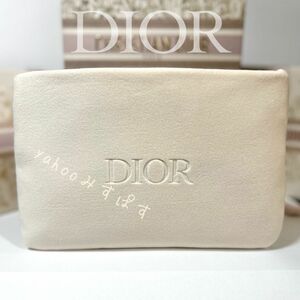 新品未開封 ディオール DIOR アイボリー 型押し フラット ポーチ クラッチバッグ 213 ポーチ