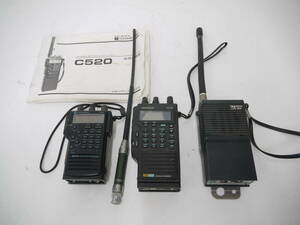 782 ハンディ トランシーバー 3台 まとめ KENWOOD TH-75/STANDARD C520(取説付)/ICOM IC-2N バッテリー欠品 