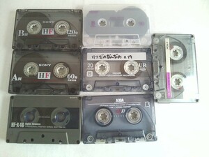 7本セット★ 中古カセットテープ 　ノーマル　SONY（3本）TDK他（4本）◆爪あり