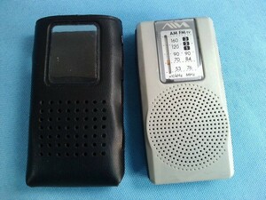 AIWA ソニー AM FMポケットラジオ 　CR-LA91　ワイドFM ★動作品