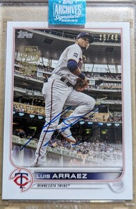 2024 Topps Archives Signature Luis Arraez ルイス・アラエス Autograph 直筆サイン カード TWINS MARINS PADRES